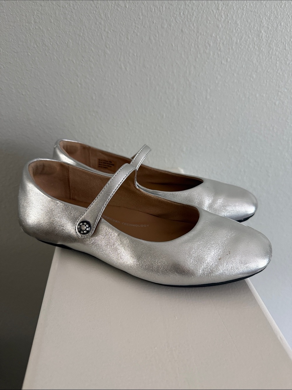 Fitflop Silver Delicato Mary Jane Ballet Flats